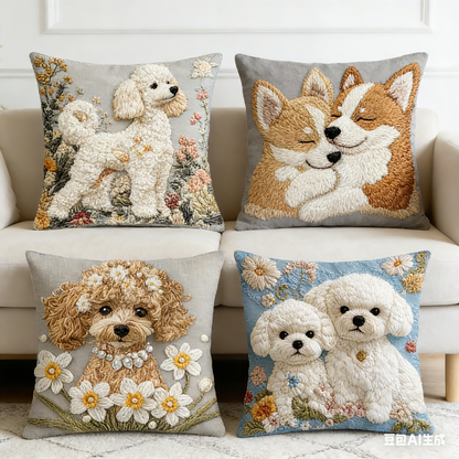 🐕🐱【4 piezas】Funda de almohada para mascotas más vendida，material de algodón y lino