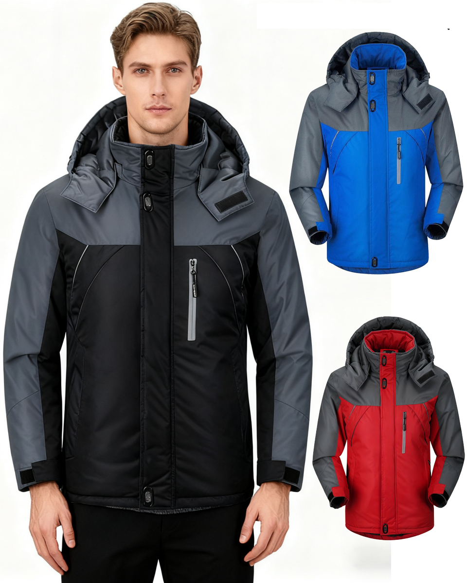 Chaqueta de hombre para exteriores, cortavientos, impermeable y con forro polar (tallas L-6XL)