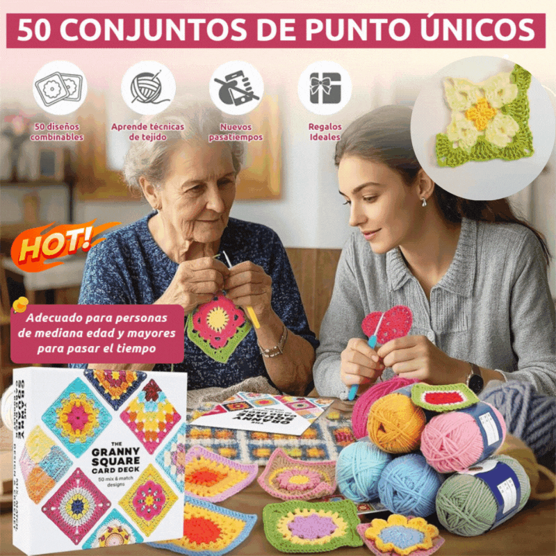 🧩🧷【50 diseños únicos】Juego de tarjetas de crochet