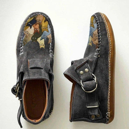 ✨👢【35-43】Nové jesenné ploché vysoké čižmy, ležérne členkové čižmy z mäkkej kože so zipsom