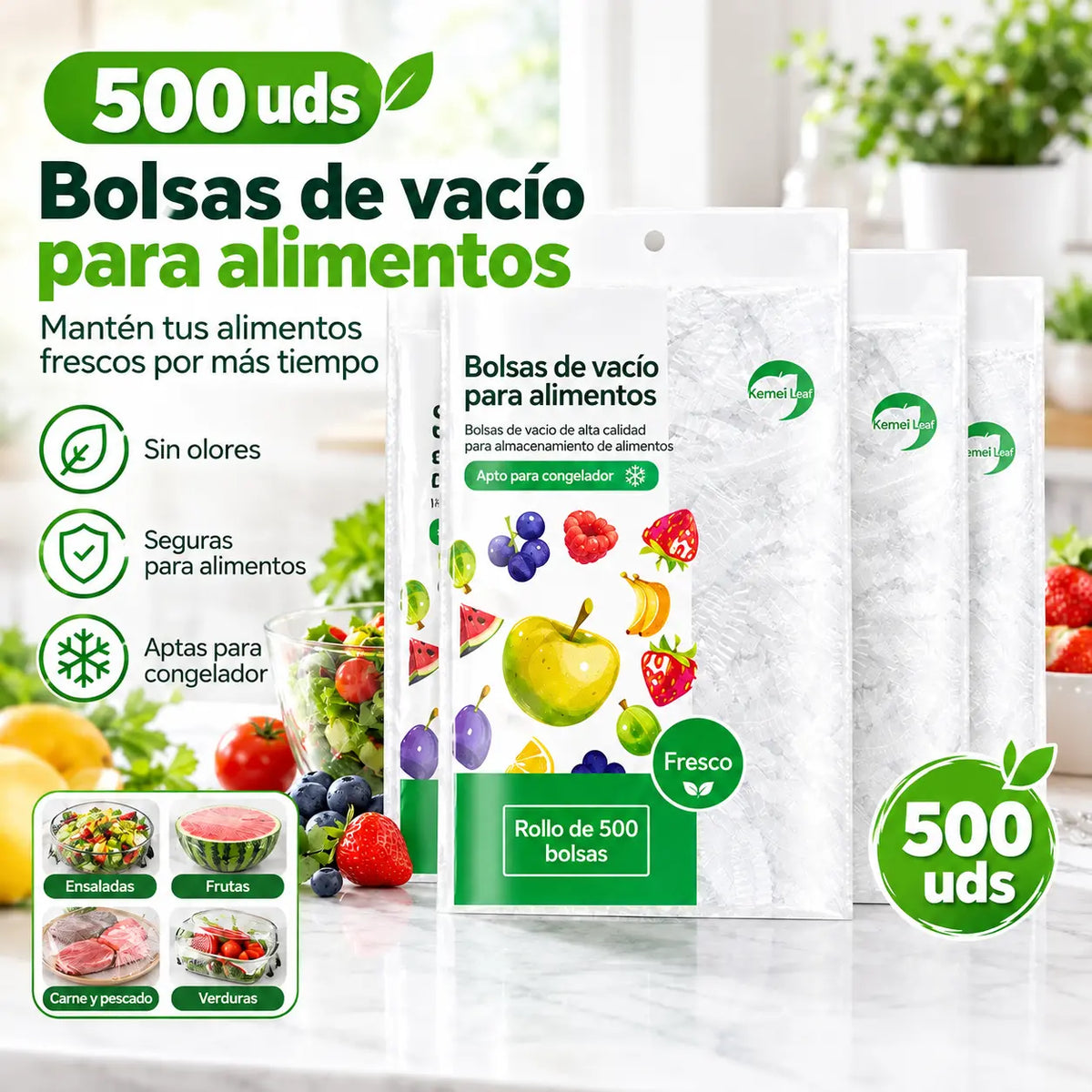 🔥【Última oferta: 50 % de descuento】5 paquetes, 500 piezas en total✨Película higiénica y flexible para la conservación de alimentos