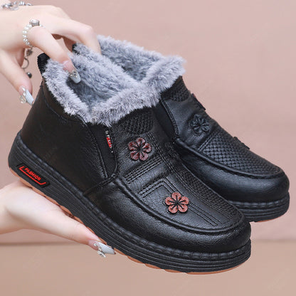 👢💗【35-41】Nové ručne vyrábané dámske bavlnené protišmykové čižmy z pravej kože 3803282