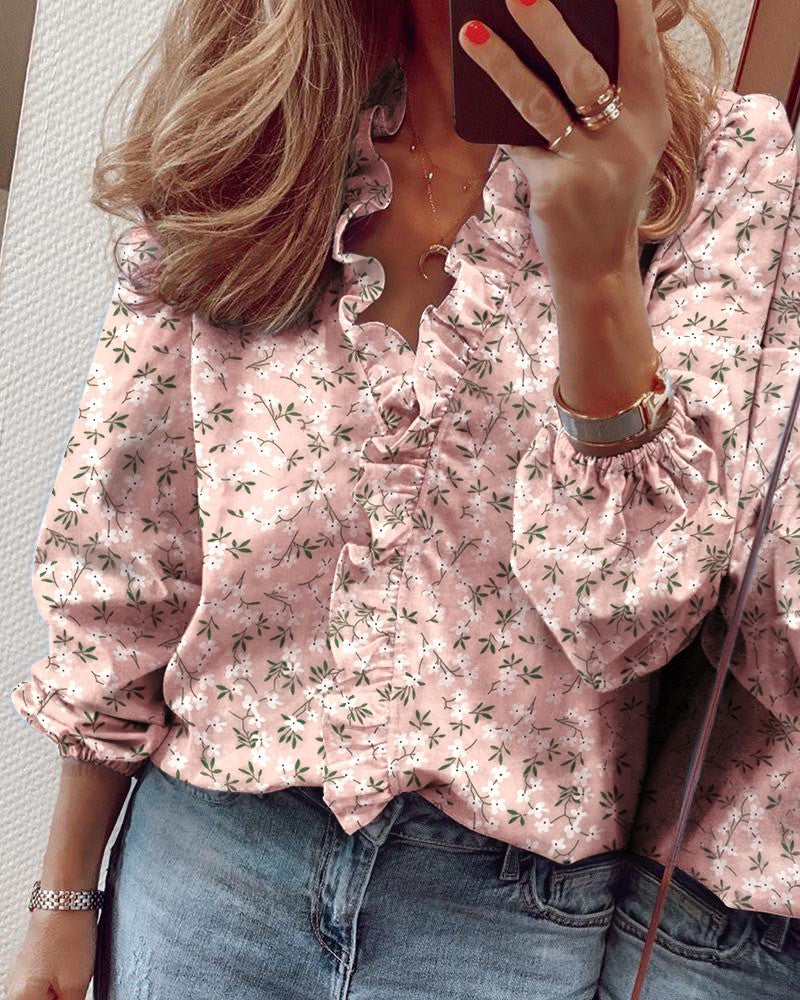 🍄🌼【S-5XL】¡Promoción de novedades de primavera 2026! 【Encanto primaveral】Blusa con volantes para mujer: suave y cómoda
