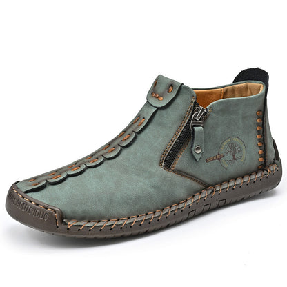 🥾【38-48】Botas Martin para hombre, fabricadas en piel auténtica, hechas a mano, con forro de terciopelo disponible.