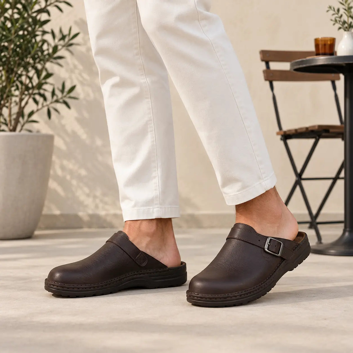 👞 Pago contra entrega✅【38-48】Pantuflas de cuero natural, suela suave, muy cómodas de llevar ✅Unisex