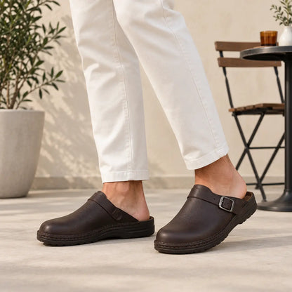👞 Pago contra entrega✅【38-48】Pantuflas de cuero natural, suela suave, muy cómodas de llevar ✅Unisex