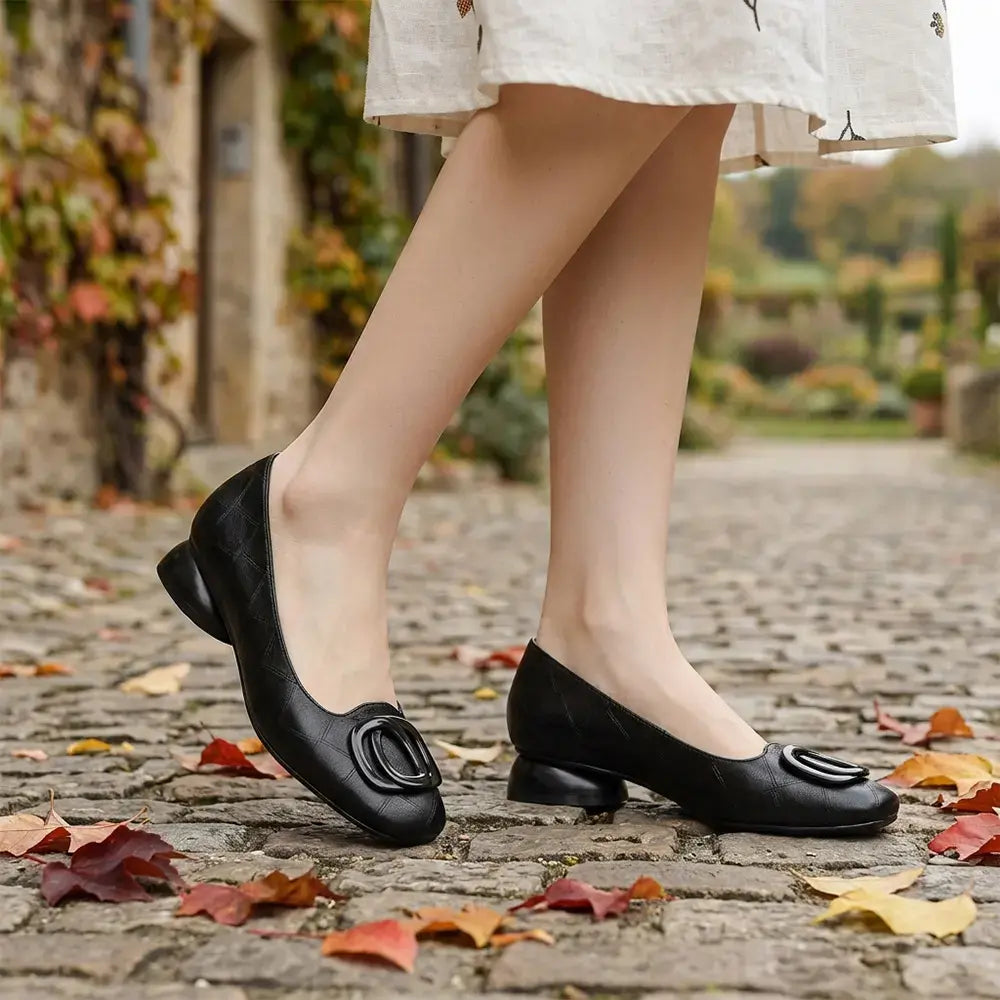 👡 Bailarinas estilo retro francés tipo Mary Jane para mujer – perfil bajo con puntera redonda – estilo retro, cómodas y versátiles.