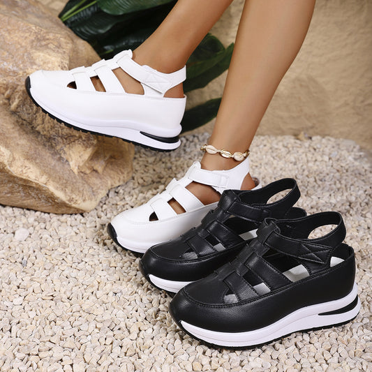 🏆【🔥Vânzare la cald】👡【35-43】2025 sandale casual cu vârful rotund înălțat, respirabil, cu fundul gros