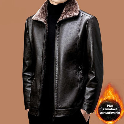 🔥【Horúci výpredaj】🔥【M-3XL】🖤Pánska zimná mäkká bunda z hrubej ovčej kože, ležérna (2025)