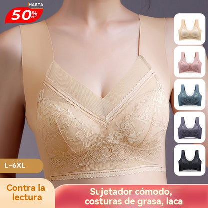 🔥【1 lote de 4 piezas】👙【40-110 kg】Sujetador de encaje cómodo sin costuras