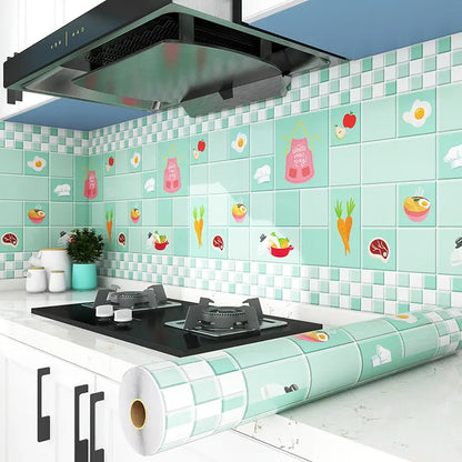 Pegatinas resistentes al aceite para la cocina, papel pintado autoadhesivo impermeable, protector para la encimera.