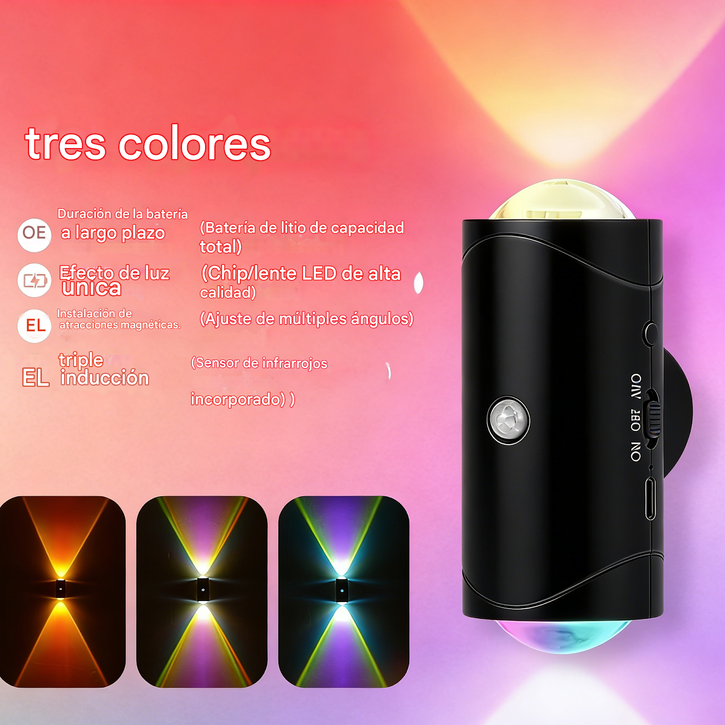 🔥Compra 1 y llévate 1 gratis🔥💡Luz nocturna inteligente con sensor de cuerpo humano, lámpara de pared magnética recargable