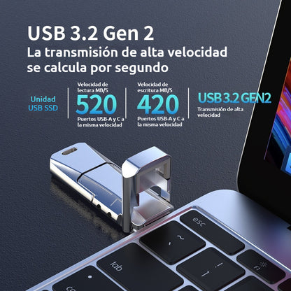 （32GB）Nuevo modelo 2026 📲💻 Unidad flash USB 4 en 1 para teléfonos y computadoras, unidad de estado sólido tipo C,unidad flash USB