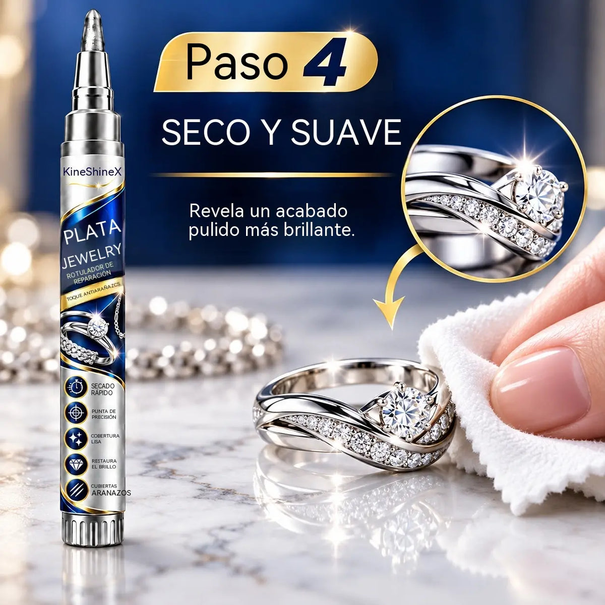 🔥 Oferta por tiempo limitado: 50 % de descuento【🔥2 piezas 25 euros】 🔥 Lápiz para reparar arañazos y retocar joyas de plata
