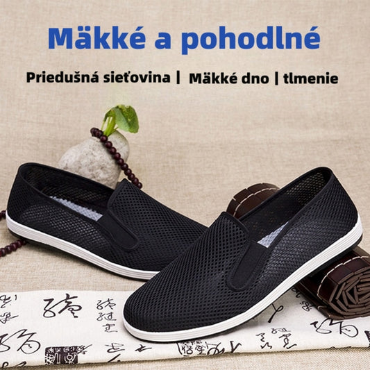 💥💥【37-45】Nové letné pánske ležérne priedušné sieťované ploché topánky, pohodlné nazúvacie topánky
