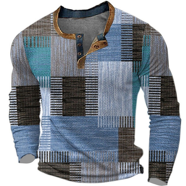🔥🔥【Polovičná cena za druhý kus】Nová pánska polokošeľa s dlhým rukávom veľkej veľkosti s potlačou【S-4XL】  3829131