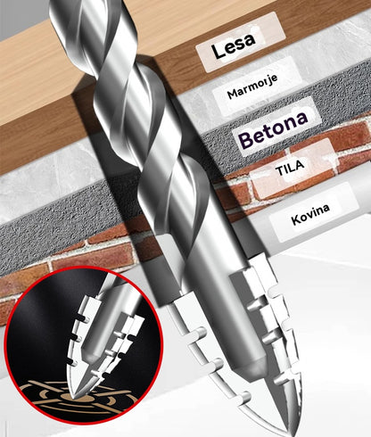 🥇【3+4+5+6+8+10+12+14+16 mm】7. generacija ekscentričnega svedra iz super trdega volframovega jekla z nazobčanim robom