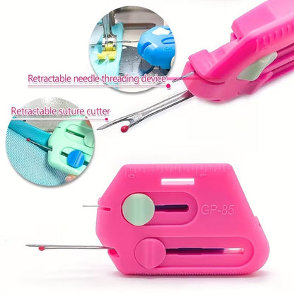 💥Regla magnética para coser 3 en 1 con abridor de costuras y enhebrador | Fuerte control magnético de los bordes, marcas en la regla (se puede utilizar en máquinas de coser domésticas e industriales)