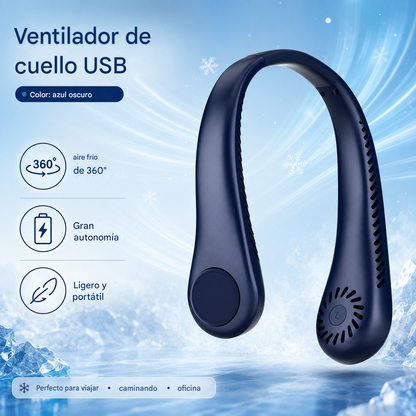 💨 Ventilador de aire acondicionado con cuello – Extremadamente silencioso, portátil y giratorio 360° – Ideal para el verano 🌞