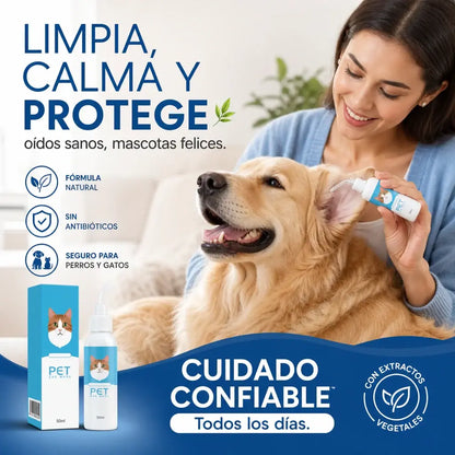 🐶🐱 Limpiador de oídos, alivia la picazón en perros y gatos.