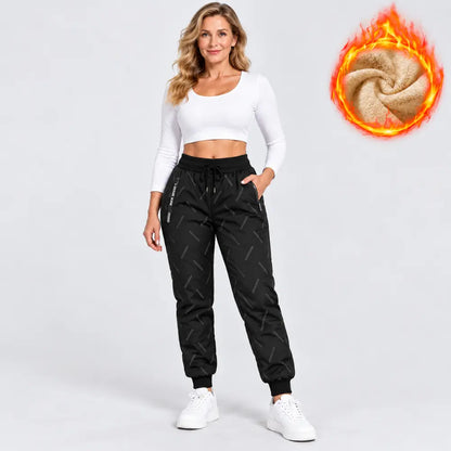 🔥【XXS-3XL】Pantalones térmicos para mujer con forro polar – impermeables y cortavientos