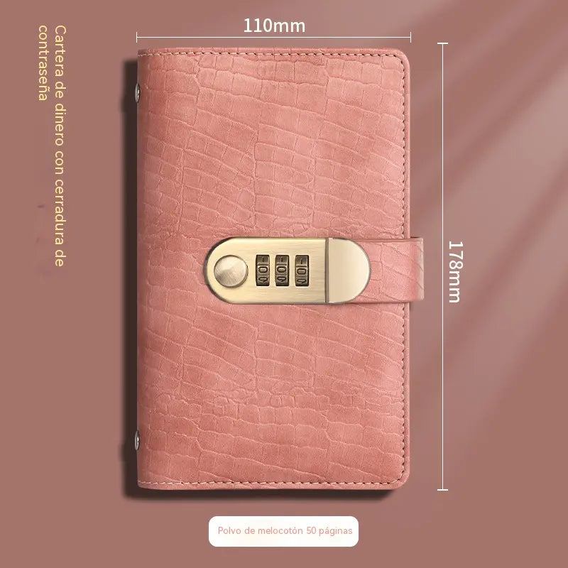 📓💰🔐Se utiliza una libreta protegida con contraseña para guardar cheques, dinero en efectivo, tarjetas bancarias y diversos comprobantes.