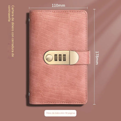 📓-35%💰🔐Se utiliza una libreta protegida con contraseña para guardar cheques, dinero en efectivo, tarjetas bancarias y diversos comprobantes.