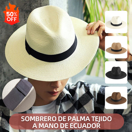 🌿【56-58cm】Pălărie din palmier țesută manual din Ecuador. 