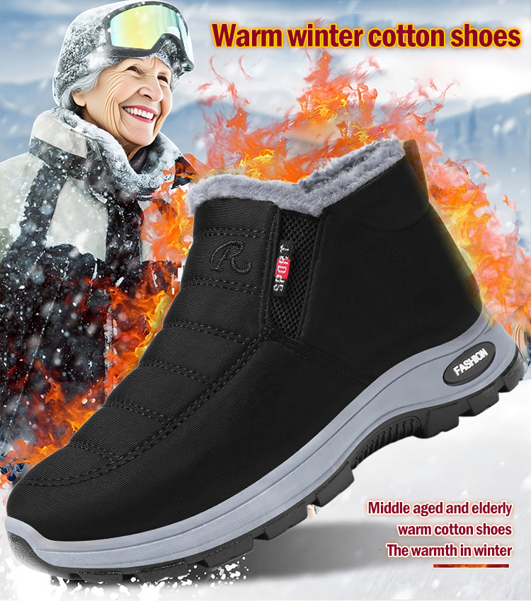 👢Dámské bavlněné boty, dámské kozačky větších velikostí/chladuvzdorné a teplé bavlněné kozačky pro střední a starší věk/sametové a silné sněhule, dámské boty s vysokou podrážkou