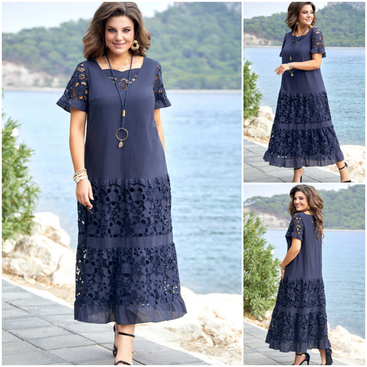 ✨ ✨【S-5XL】Dlhé čipkované šaty, elegantné a módne