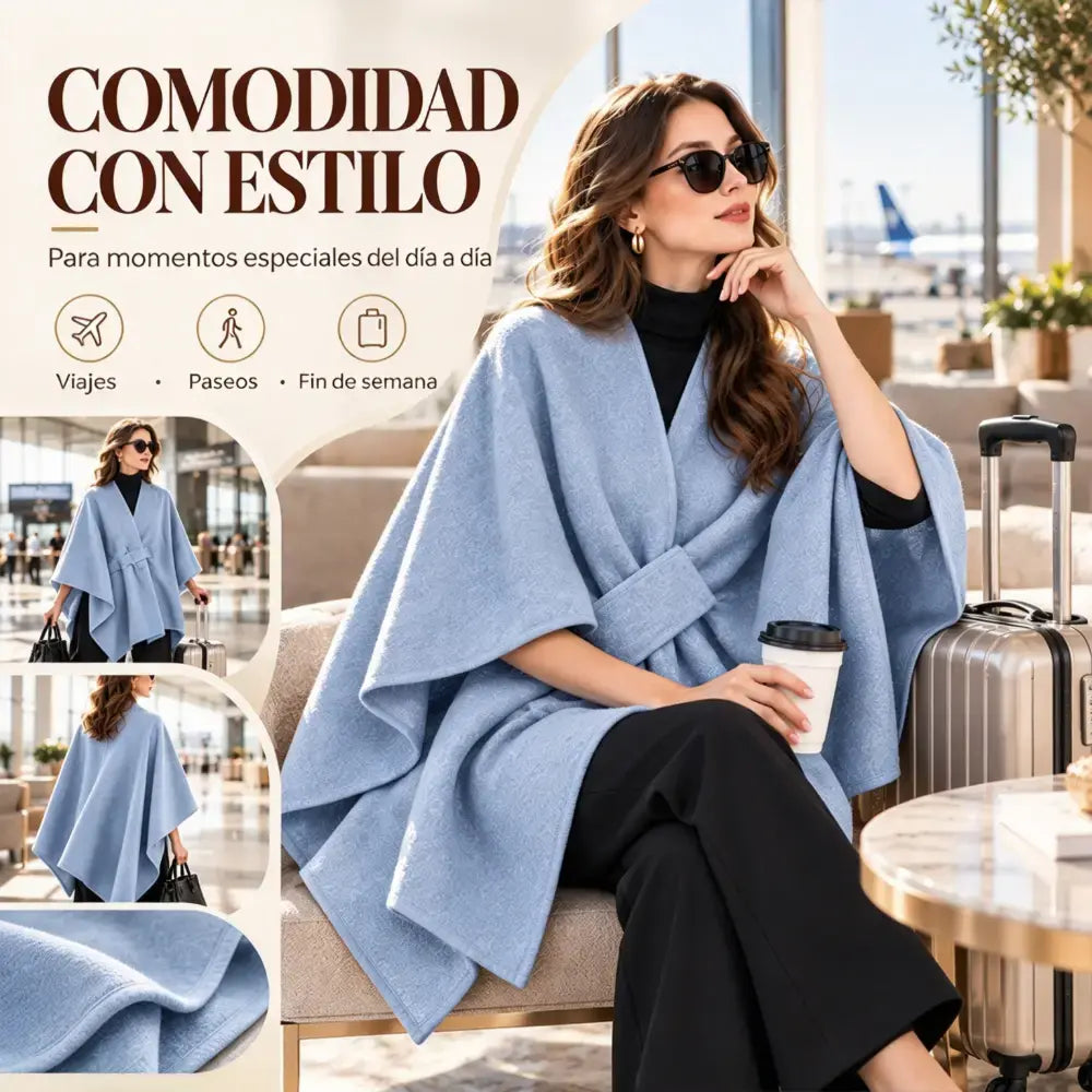 Nueva bufanda tipo chal multifuncional de mezcla de lana para otoño/invierno