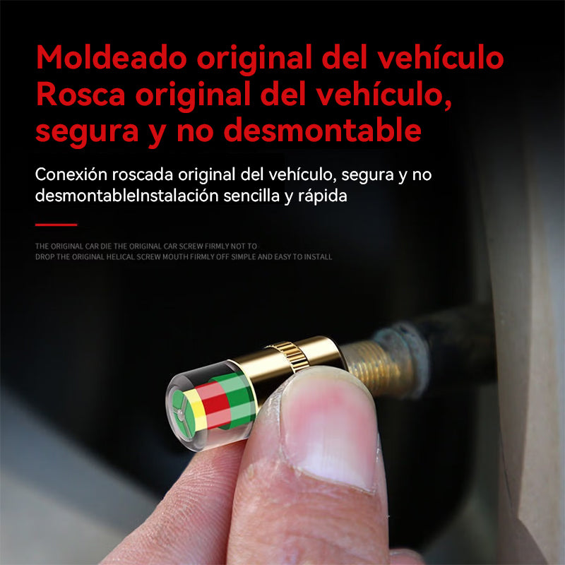 【Compra 1 y llévate 1 gratis】Tapa de válvula de advertencia especial para la presión de los neumáticos del automóvil,Productos finos totalmente de cobre