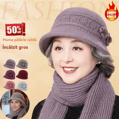 🧶Sombrero + bufanda🧶 Compañero cálido en invierno: gorro de lana de punto cálido