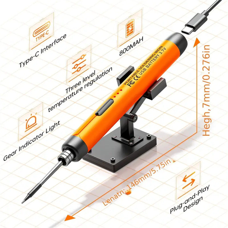 🔥🧰 Soldador inalámbrico portátil recargable por USB, kit de soldadura y reparación