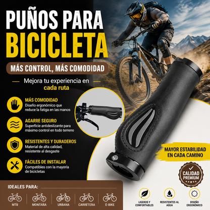 【¡AHORA CON UN 50% DE DESCUENTO!】 Puños ergonómicos para manillar con apoyo para la palma de la mano: diseño de ala, doble bloqueo y TPR amortiguador.