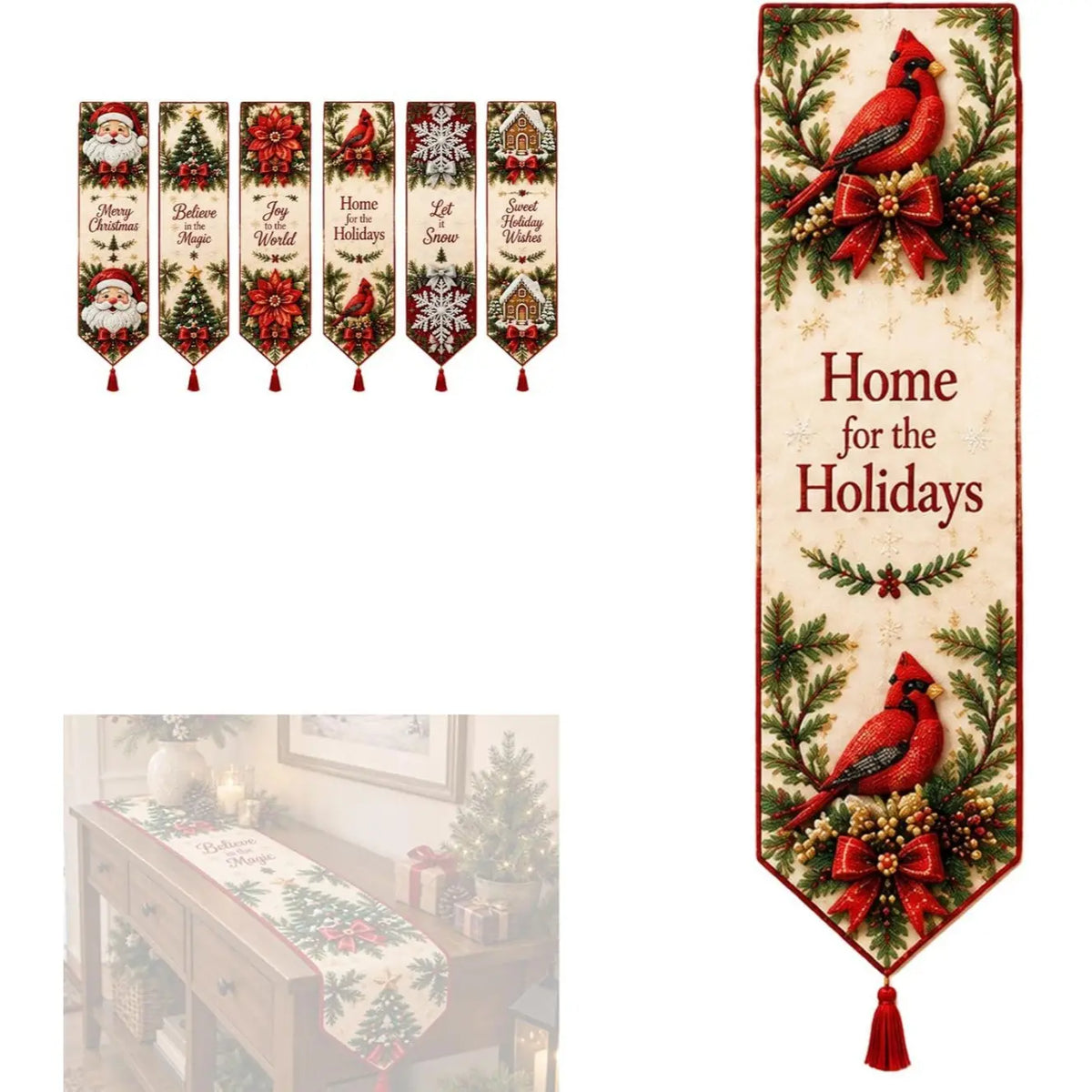 ✨ Kit de camino de mesa navideño con pintura de diamantes para hacer tú mismo