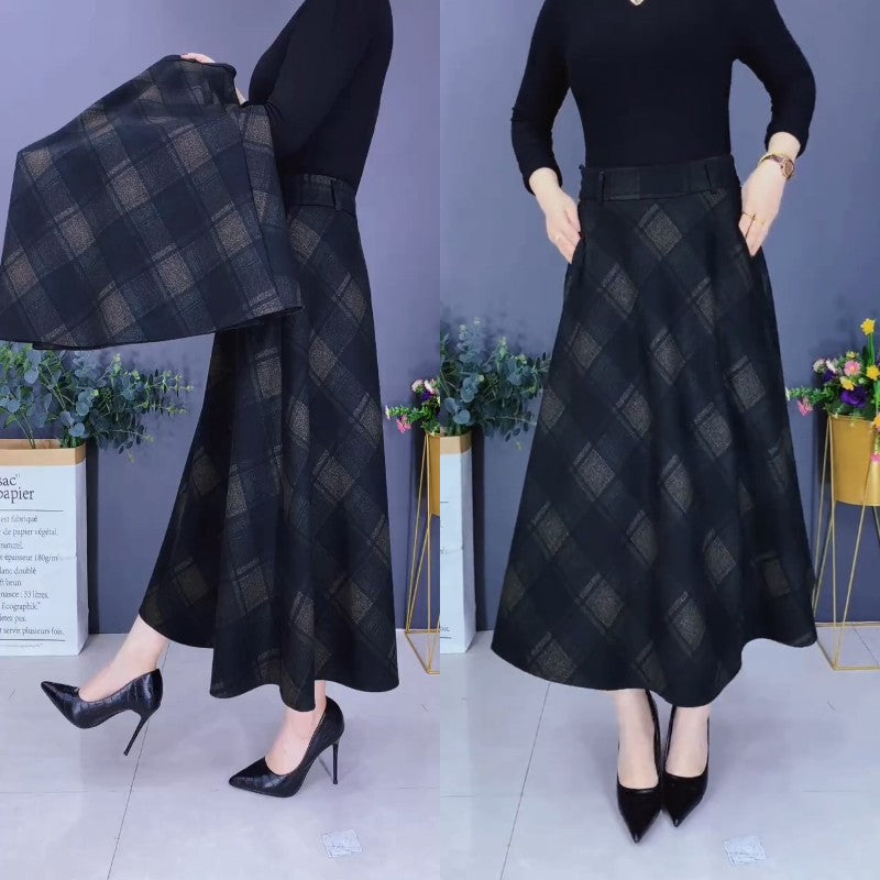 👗💖【Promoción】🔥【Tallas M-3XL】Falda de lana gruesa para otoño e invierno