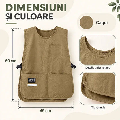 👩‍🍳✨ Mandil Chaleco Impermeable y Antimanchas – Ideal para Cocinar, Manualidades y Jardinería, con Ajuste Cómodo 🛡️