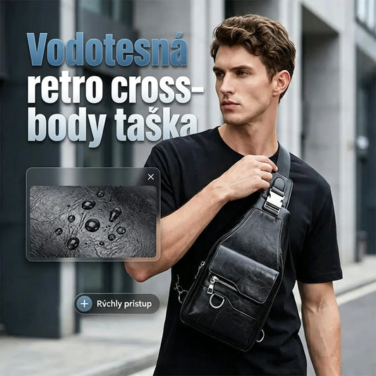 💯🎁Retro nepremokavá pánska kabelka cez rameno z umelej kože.