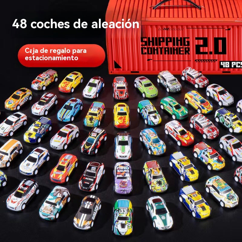 🎅Oferta especial: 50 % de descuento🎁 48 minicoches con mochilas plegables y garajes integrados