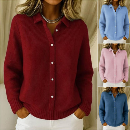 💕 【S-5XL】Ženski modni enobarvni kašmirski pleteni kardigan za jesen in zimo