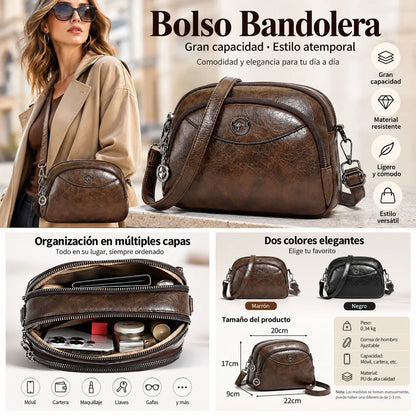 👜【Piel natural premium】Elegante bolso de hombro para mujer