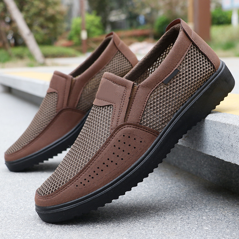 【50% de descuento 】【39-47】Zapatillas de lona de verano para hombre con diseño de malla transpirable, disponibles en tallas grandes.