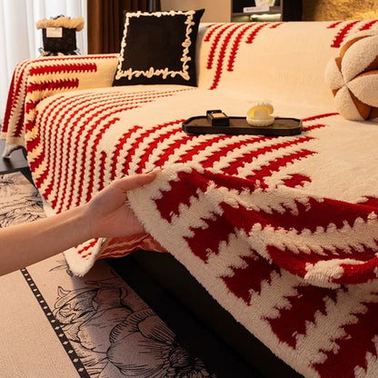 🛋️Speciální vánoční nabídka pro ranní ptáčata:🎉 Měkký a protiskluzový plyšový potah na pohovku🍂【180*150 cm】