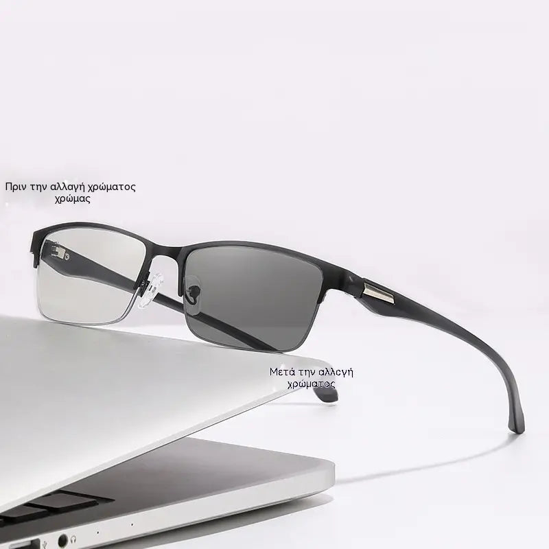 👓Nuevas gafas de lectura semi al aire para personas de mediana edad y mayores, con funciones de zoom, multifocales, fotosensibles, fotocromáticas y de bloqueo de luz azul.
