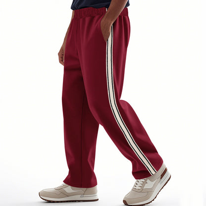 【S-3XL】Pantalón Deporte Hombre Verano 🏃‍♂️ Recto y Holgado, Diseño con Franjas, Estilo Casual
