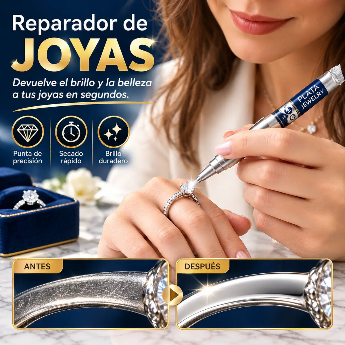 🔥Compra uno, llévate otro gratis🔥 Lápiz para reparar arañazos y retocar joyas de plata