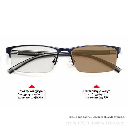 👓✨🕶️ Połowa ceny na cały asortyment 🔥🔥 Metalowe półramkowe fotochromatyczne okulary przeciwsłoneczne, okulary korekcyjne z filtrem światła niebieskiego, okulary przeciwsłoneczne do jazdy samochodem