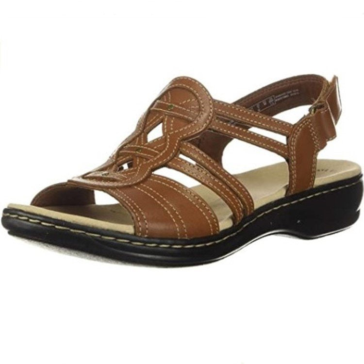 ☀️👡【35-43】Mäkké a pohodlné dámske kožené sandále na plochej podrážke, ideálne na každodenné nosenie.