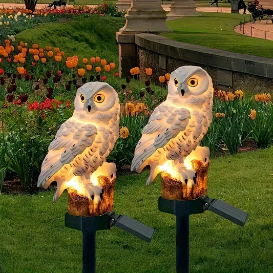 🦉 Lampă solară decorativă în formă de bufniță - Lumină caldă pentru grădina ta